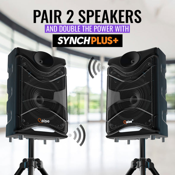 SB-802 - Wireless PA Speaker with Built-in 8” Subwoofer hitting up to 3500 Watts peak power. Portable Party Boombox