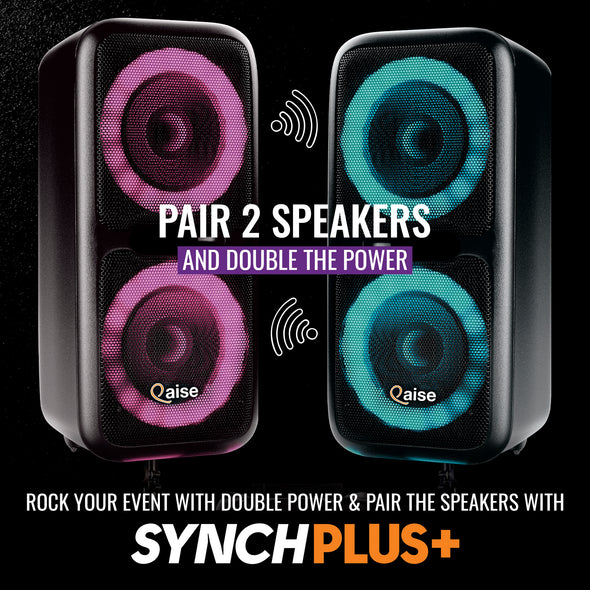 SB-2120 - Portable Bluetooth Party Speaker, Dual 12” woofers with Lights, Wireless microphone, 7+ hours play time, 6000 watts peak power